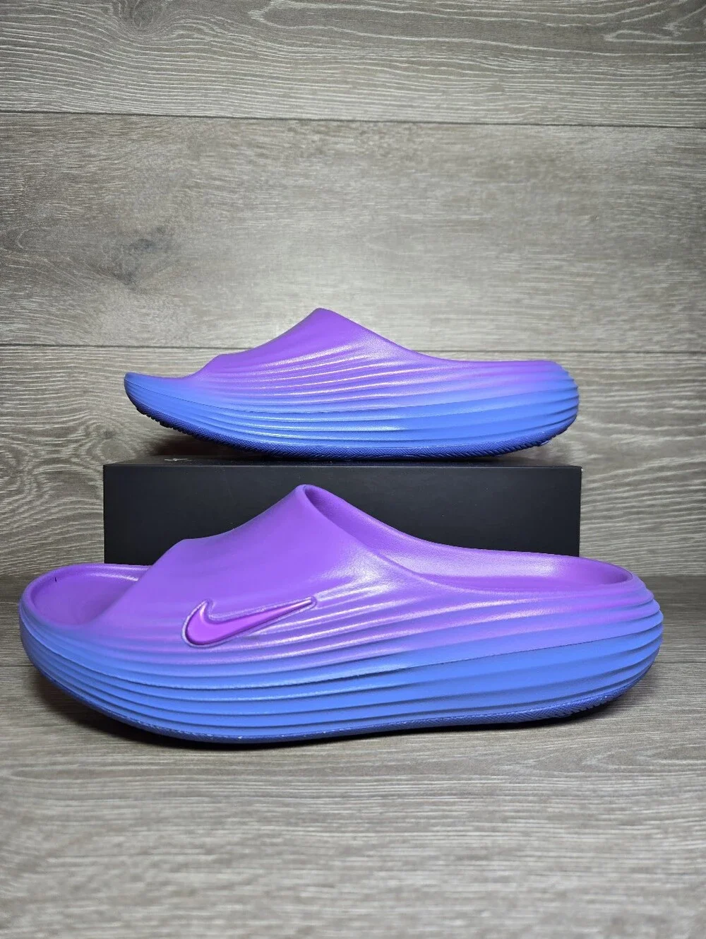 Nike Slides ReactX Rejuven8  Bright Violet Sapphire Unisex Multiple Sizes